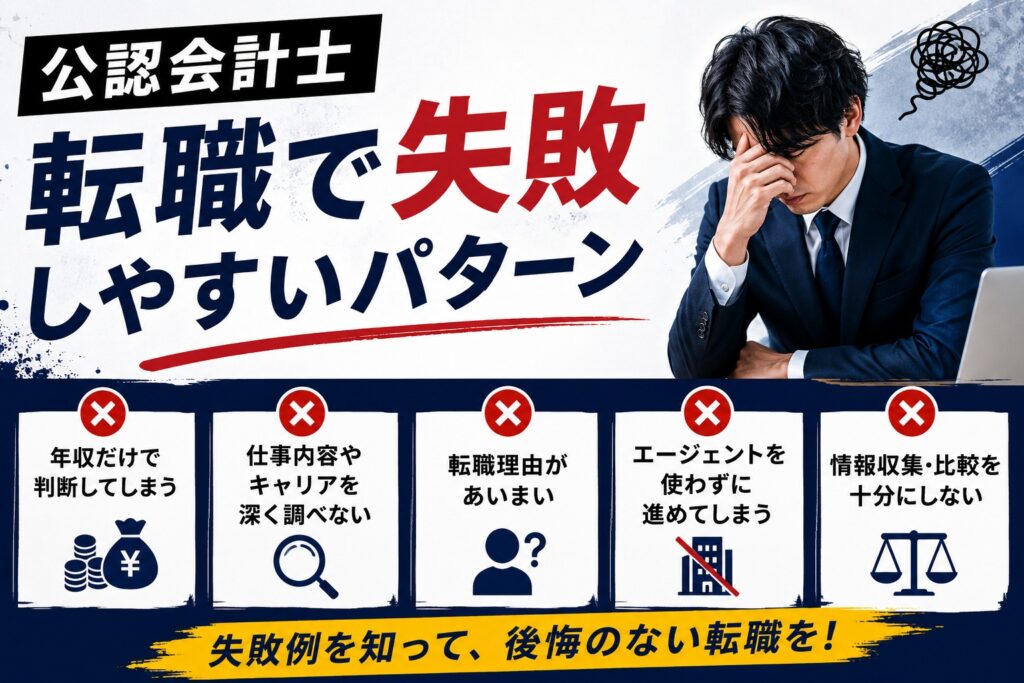 公認会計士が転職で失敗しやすいパターン